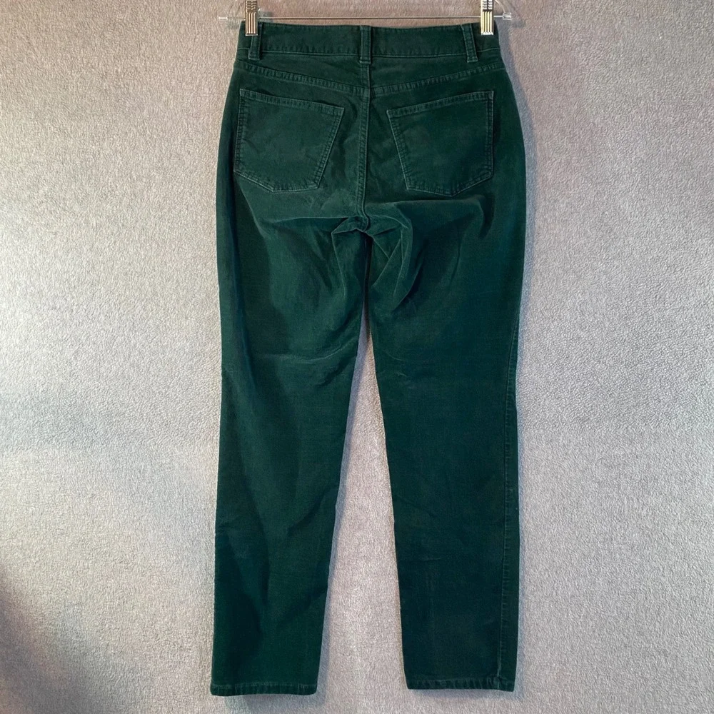 Talbots Jeans Pants‎ Women's Sz 2 Curvy Straight Dark Green Classic Comfort EUC